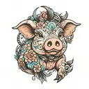 sexy pig tattoo design idea