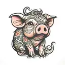sexy pig tattoo design idea