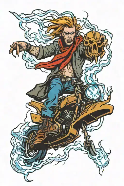 ride the lightning  tattoo design idea