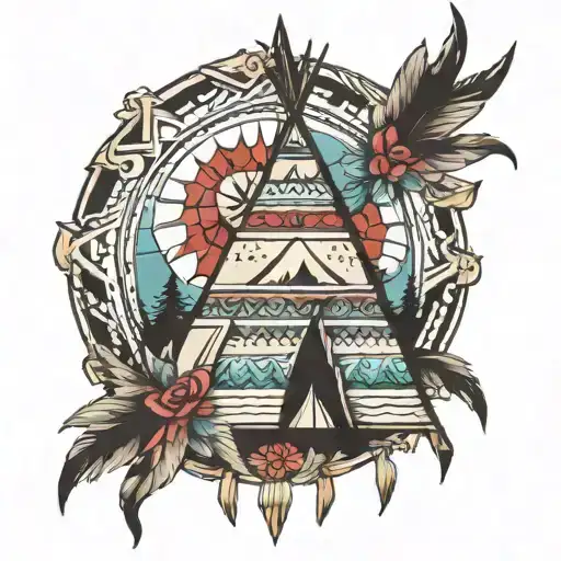 teepee tattoo design idea