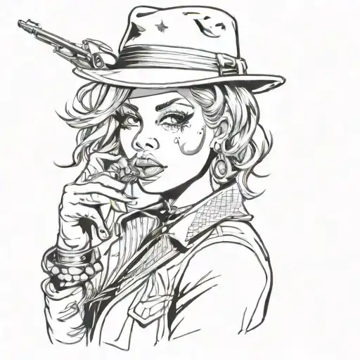 gangster chick tattoo design idea
