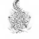  scoliosis spine tattoo design idea
