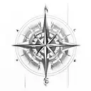 Compass tattoo with mountains and black Lotus from magic the gathering  tattoo design idea