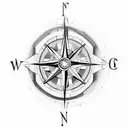 Compass tattoo with mountains and black Lotus from magic the gathering  tattoo design idea