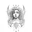 Forearm armor with silhouette of Merida and the quote, "I am because you were" tattoo design idea