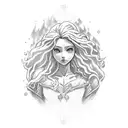 Forearm armor with silhouette of Merida and the quote, "I am because you were" tattoo design idea