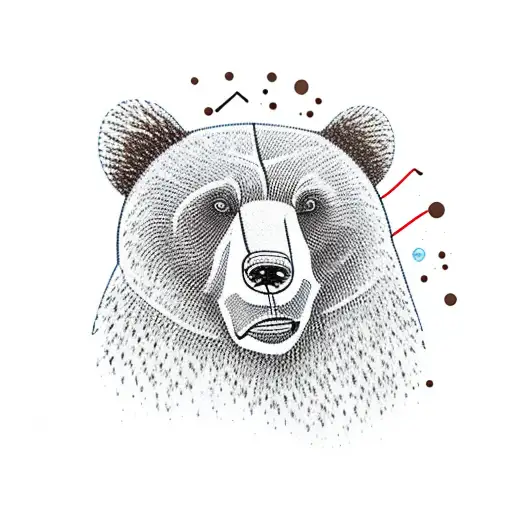 brown bear measures river velocity tattoo design idea