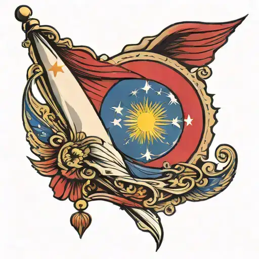 Philippines flag downward spiral tattoo design idea