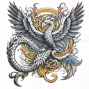 Scorpion Eagle Phoenix tattoo design idea