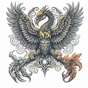 Scorpion Eagle Phoenix tattoo design idea