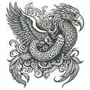 Scorpion Eagle Phoenix tattoo design idea