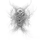 "DALL·E, create a stunning and intricate biomechanical tattoo design for the leg that seamlessly blends organic and geom tattoo design idea
