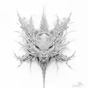"DALL·E, create a stunning and intricate biomechanical tattoo design for the leg that seamlessly blends organic and geom tattoo design idea