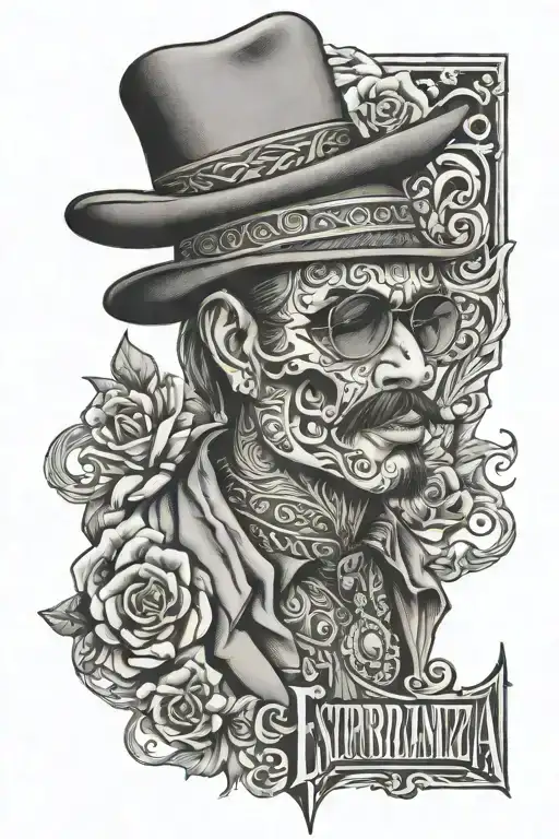 name Esperanza style mexican cholo tattoo design idea