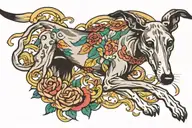 greyhound running tattoo design idea