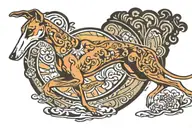 greyhound running tattoo design idea