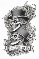 laugh now cry later tattoo design idea