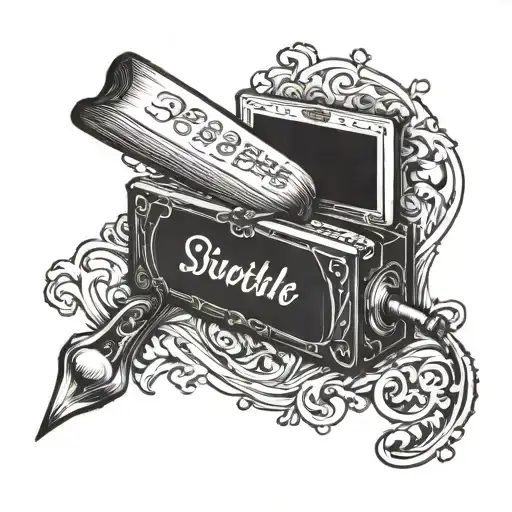 switch bade with bible quote on its handle tattoo design idea