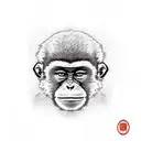 Monkey hugging  front arm tattoo design idea