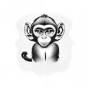 Monkey hugging on arm  tattoo design idea