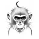 Monkey hugging on arm  tattoo design idea