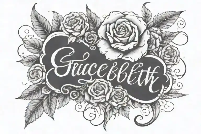 [ Grace Elizabeth] Spelled In Cursive with an infinity symbol tattoo design idea
