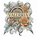 Valeria written tattoo design idea