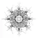 decaying snowflake tattoo design idea