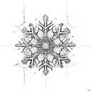 decaying snowflake tattoo design idea