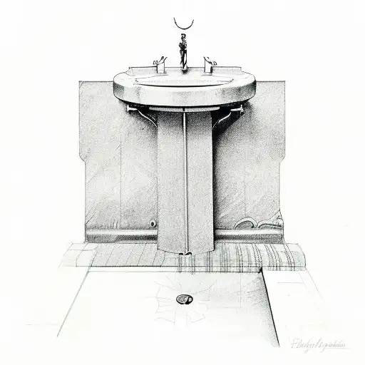 1950s school drinking fountain  tattoo design idea