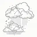 cloud and rain cloud tattoo design idea