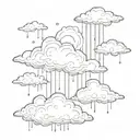 cloud and rain cloud tattoo design idea