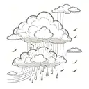 cloud and rain cloud tattoo design idea