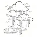 cloud and rain cloud tattoo design idea