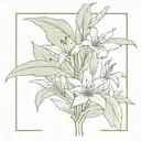 banana tree with lillies wrapping cannabis hidden tattoo design idea