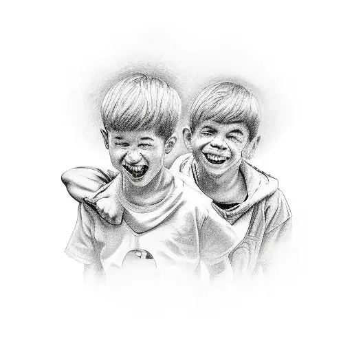 two sons tattoo design idea