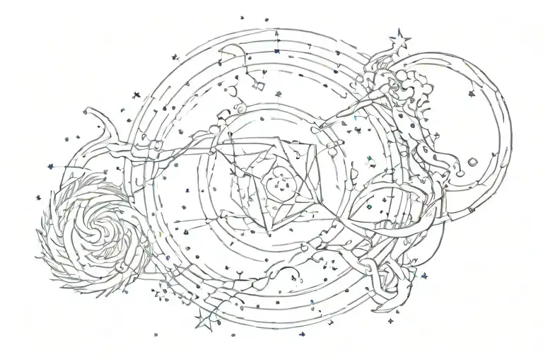 constellation scorpio, capricorn, aquarius,aried tattoo design idea