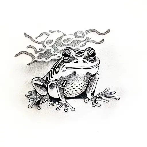japanese traditional frog tattoo design idea