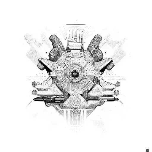 letters pen mushrooms colours death tattoo design idea