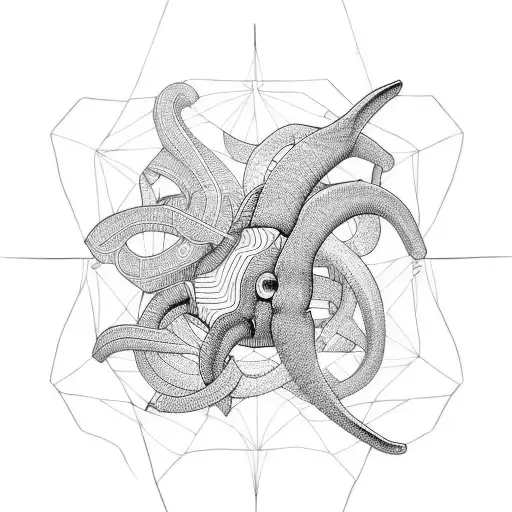 cuttlefish and math tattoo design idea