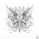 cuttlefish and math tattoo design idea