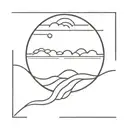 sun and water waves tattoo design idea