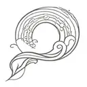sun and water waves tattoo design idea