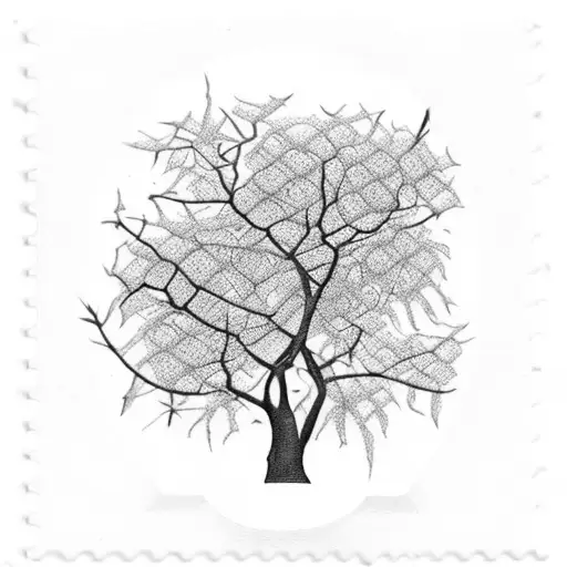 mango tree and post stamp  tattoo design idea