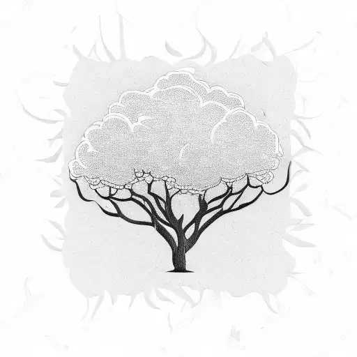 mango tree in a stamp  tattoo design idea