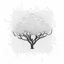 mango tree in a stamp  tattoo design idea