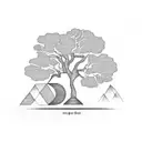 mango tree in a stamp  tattoo design idea