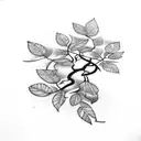 mango tree in a stamp  tattoo design idea