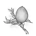 mango tree in a stamp  tattoo design idea