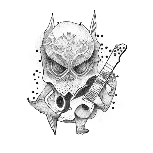 Guitar stickman tattoo design idea